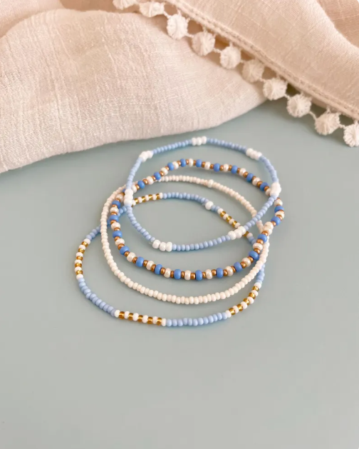 Bracelet AZURA - trio de perles colorées