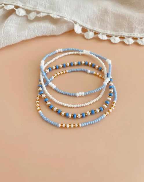Bracelet AZURA - trio de perles colorées