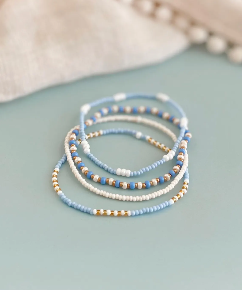 Bracelet AZURA - trio de perles colorées