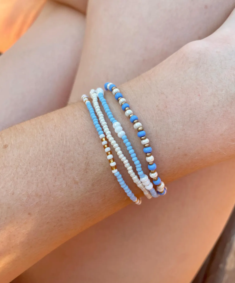 Bracelet AZURA - trio de perles colorées